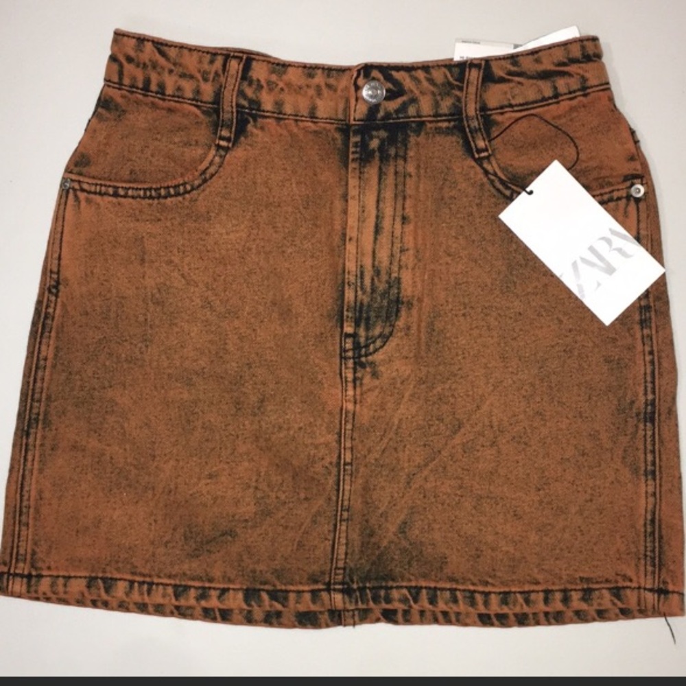 ZARA Acid Wash Jean Skirt Small